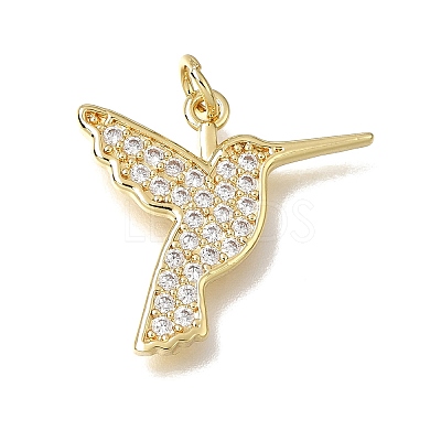 Brass Micro Pave Clear Cubic Zirconia Pendants CU-CBAA556-06A-1