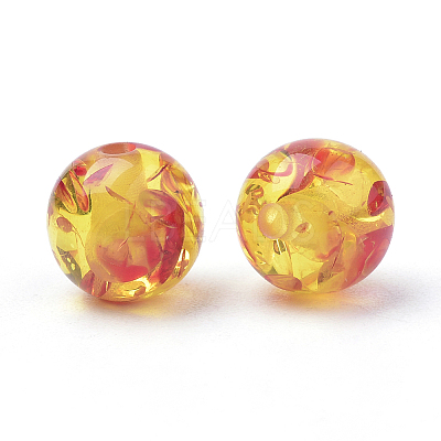 Resin Imitation Amber Beads RB660Y-8mm-2-1