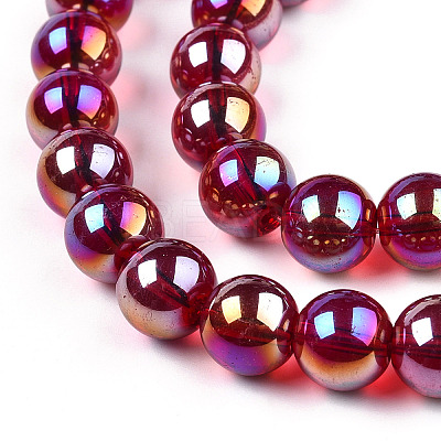 Electroplate Transparent Glass Beads Strands GLAA-T032-T4mm-AB20-1