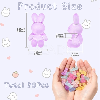 30Pcs Frosted Acrylic Beads MACR-YW0003-92-1