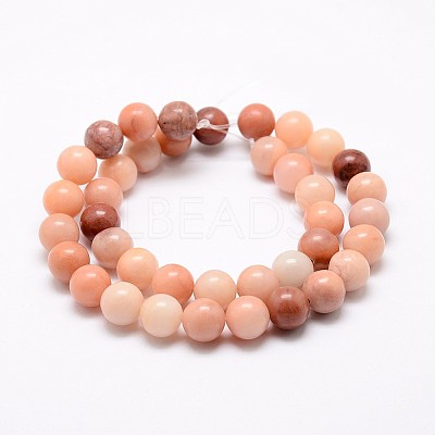 Natural Pink Aventurine Beads Strands G-G735-41-8mm-1