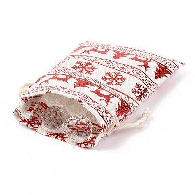 Christmas Theme Cotton Fabric Cloth Bag ABAG-H104-B12-1