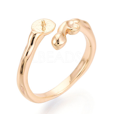 Brass Cuff Ring Settings KK-T076-41G-1