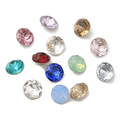 Pointed Back & Back Plated Glass Rhinestone Cabochons GLAA-B012-60A-1