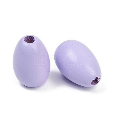 Spray Painted Wood European Beads WOOD-F017-10D-1