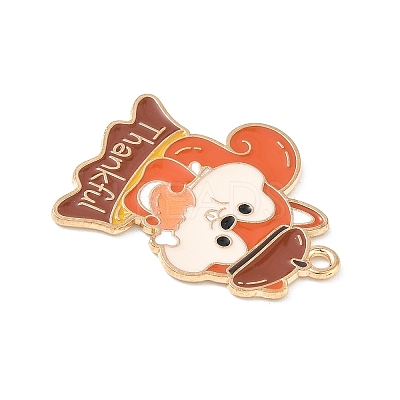 Thanksgiving Day Alloy Enamel Pendants ENAM-I076-01G-02-1
