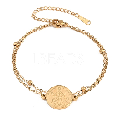 304 Stainless Steel Multi-strand Bracelets SA-CBA7739-02G-1