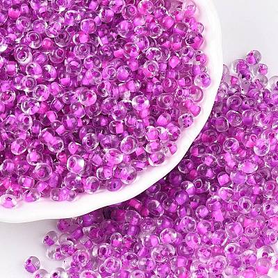 6/0 Inside Colours Transparent Glass Seed Beads X1-SEED-T007-07J-1