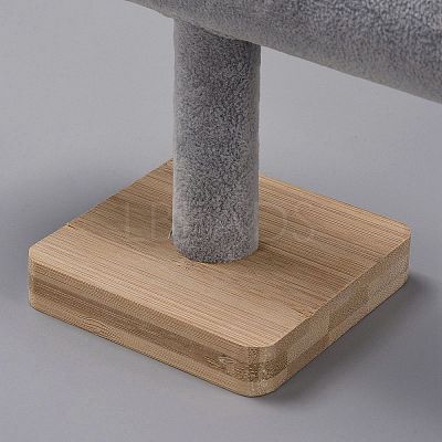 Velvet T-Shaped Bar Bracelet Display Stands with Wooden Base AJEW-WH0471-148C-1