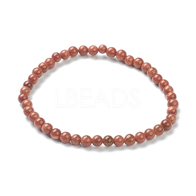 Synthetic Goldstone Beaded Stretch Bracelets BJEW-A117-A-15-1