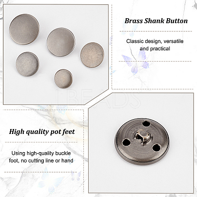50Pcs 5 Styles 3-Hole Brass Buttons BUTT-OC0001-47B-1