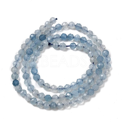Natural Aquamarine Beads Strands G-F509-10-4mm-1
