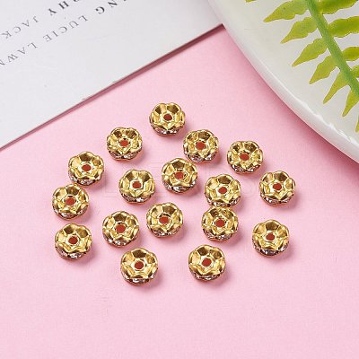 Iron Crystal Rhinestone Spacer Beads RB-A007-6MM-G-1