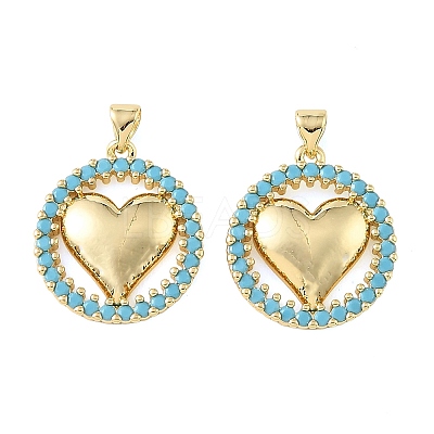 Brass Micro Pave Sky Blue Cubic Zirconia Pendants CU-CBA6938-07G-06-1