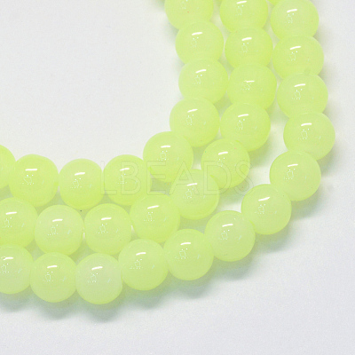 Baking Paint Imitation Jade Glass Round Bead Strands DGLA-Q021-4mm-21-1