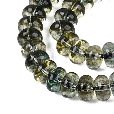 Crackle Transparent Glass Beads Strands GLAA-N074-02A-14-1