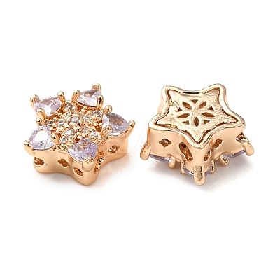 Brass Micro Pave Cubic Zirconia Beads CU-CBAEC99-33G-01-1
