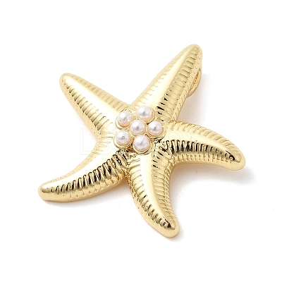 Brass ABS Plastic Pearl Pendants KK-H529-41G-1