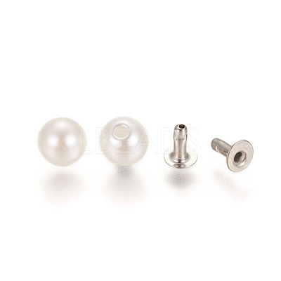 ABS Plastic Imitation Pearl Rivet Studs KY-L076-A-01-1