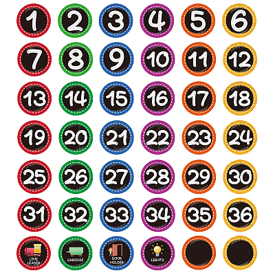 42Pcs Number Theme Self-Adhesive Paper Decorative Stickers DIY-WH0646-002-1