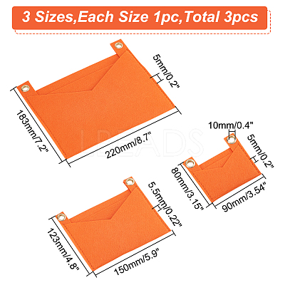 3Pcs 3 Style Felt Bags Organizer Insert PURS-WR0006-87C-1