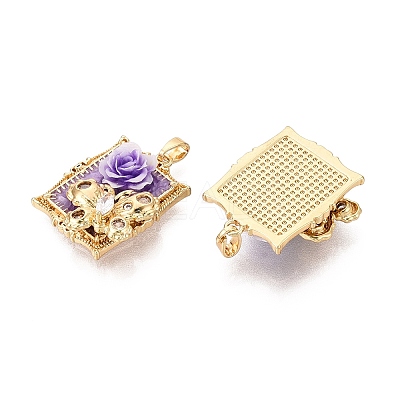 Brass Enamel Pendants KK-SZC0009-12G-02-1