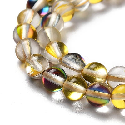 Synthetic Moonstone Beads Strands G-P528-J01-12-1