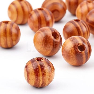 120Pcs Round Natural Wood Beads WOOD-OC0001-85-LF-1