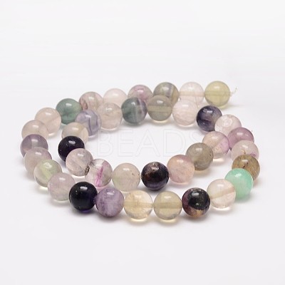 Natural Fluorite Bead Strands G-K153-B36-8mm-1