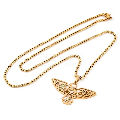 201 Stainless Steel Pendant Necklaces NJEW-C066-18G-1