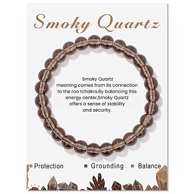 Synthetic Smoky Quartz Beaded Stretch Bracelets PW-WG7FE75-14-1-1