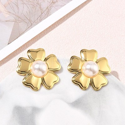 304 Stainless Steel Stud Earrings SA-CBA46AF-04G-1