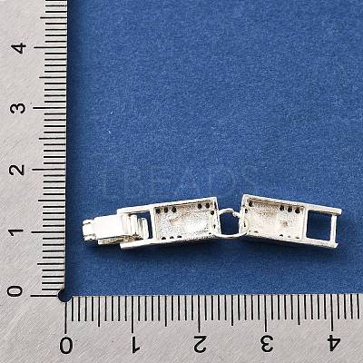 Brass Micro Pave Clear Cubic Zirconia Fold Over Clasps KK-R222-03S-1