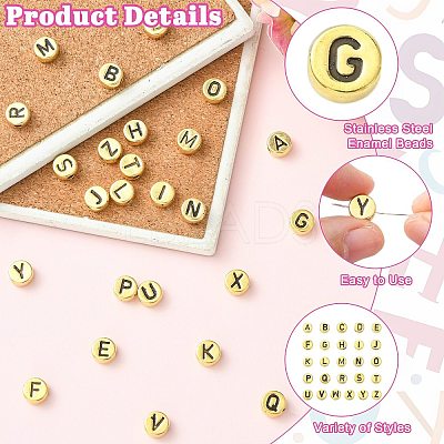 26Pcs 26 Styles 304 Stainless Steel Enamel Beads STAS-CJ0003-63-1