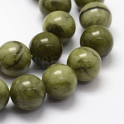 Natural Chinese Jade/Southern Jade Beads Strands X-G-F363-12mm-1