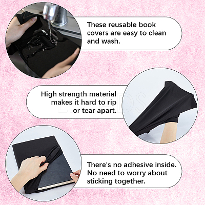 3Pcs Elastic Fabric Book Covers DIY-CP0007-42C-1