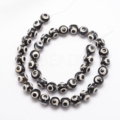 Tibetan Style 3-Eye dZi Beads G-K166-01-10mm-L2-01-1