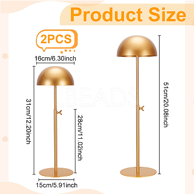 Adjustable Height Iron Hat Display Stands ODIS-WH0086-166B-1