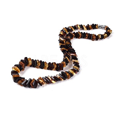 Natural Amber Square Graduated Beaded Necklaces NJEW-T019-01-1