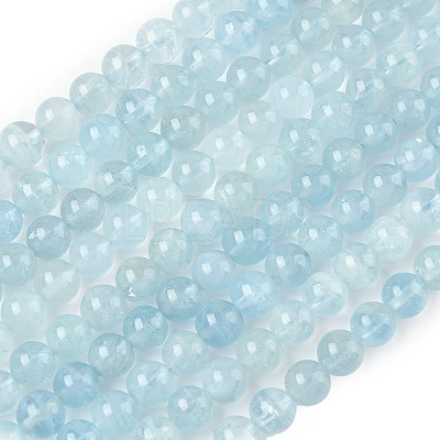 Natural Aquamarine Beads Strands G-D334-A01-6mm-1