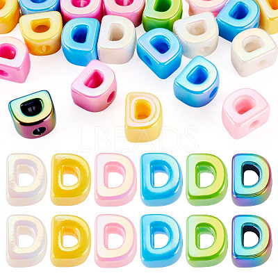 20Pcs UV Plating Opaque Acrylic European Beads OACR-TADJ0001-16D-1