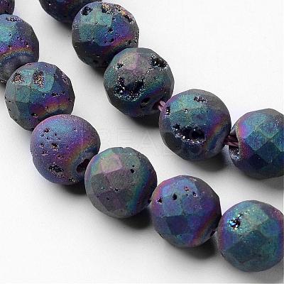 Electroplated Natural Quartz Crystal Beads Strands G-P149-01A-1