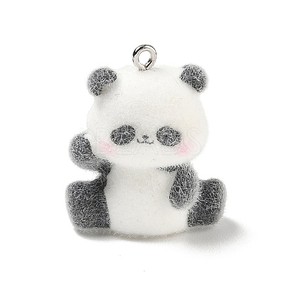 Flocky Opaque Resin Pendants RE-CBAC51B-05B-P-1
