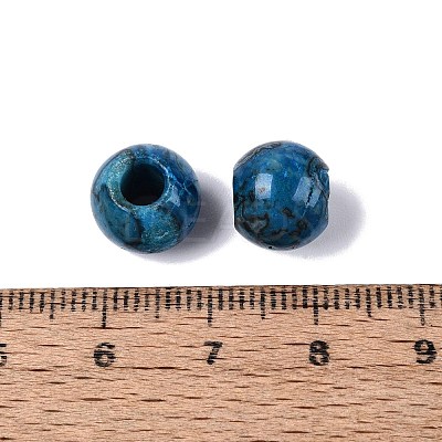 Natural Blue Agate(Dyed & Heated) European Beads G-Q607-02K-1