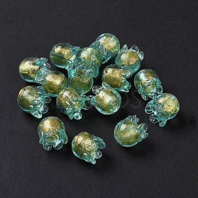 Handmade Gold Foil Lampwork Glass Beads X1-LAMP-G158-02C-1