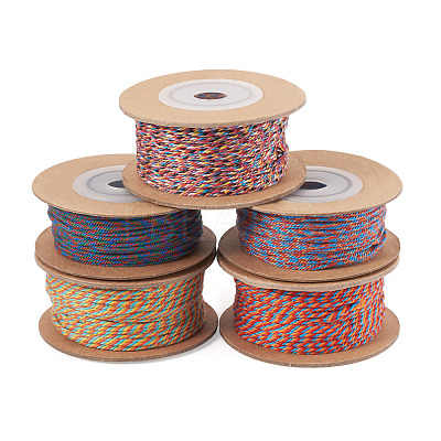 5 Rolls 5 Colors 18-Ply Cotton Twisted Cord OCOR-TA0003-86-1