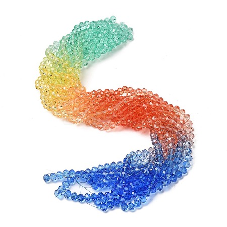 Transparent Painted Glass Beads Strands DGLA-A034-T6mm-A02-1