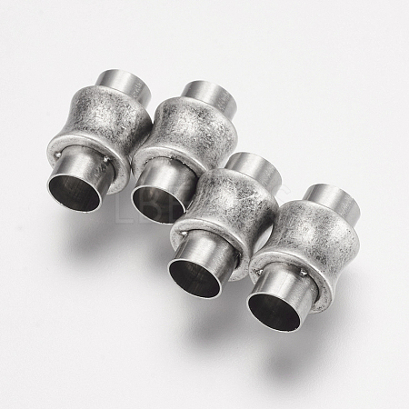 304 Stainless Steel Magnetic Clasps with Glue-in Ends STAS-E144-054AS01-1