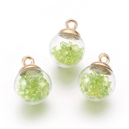 Transparent Glass Bottle Pendants GLAA-L018-10-1