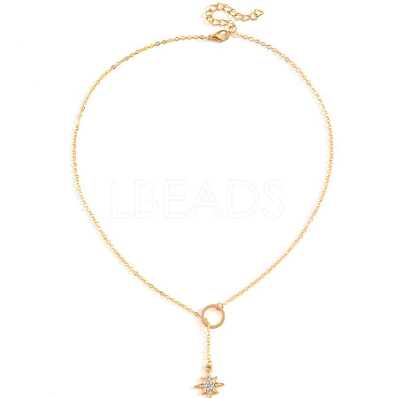 Alloy Crystal Rhinestone Star Lariat Necklaces for Women WGBBC4F-01-1